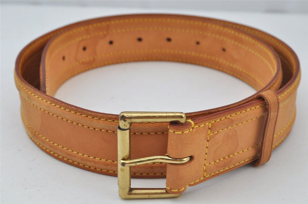 Authentic Louis Vuitton Vintage Leather Belt Size 90cm 35.4" Beige LV 2197J