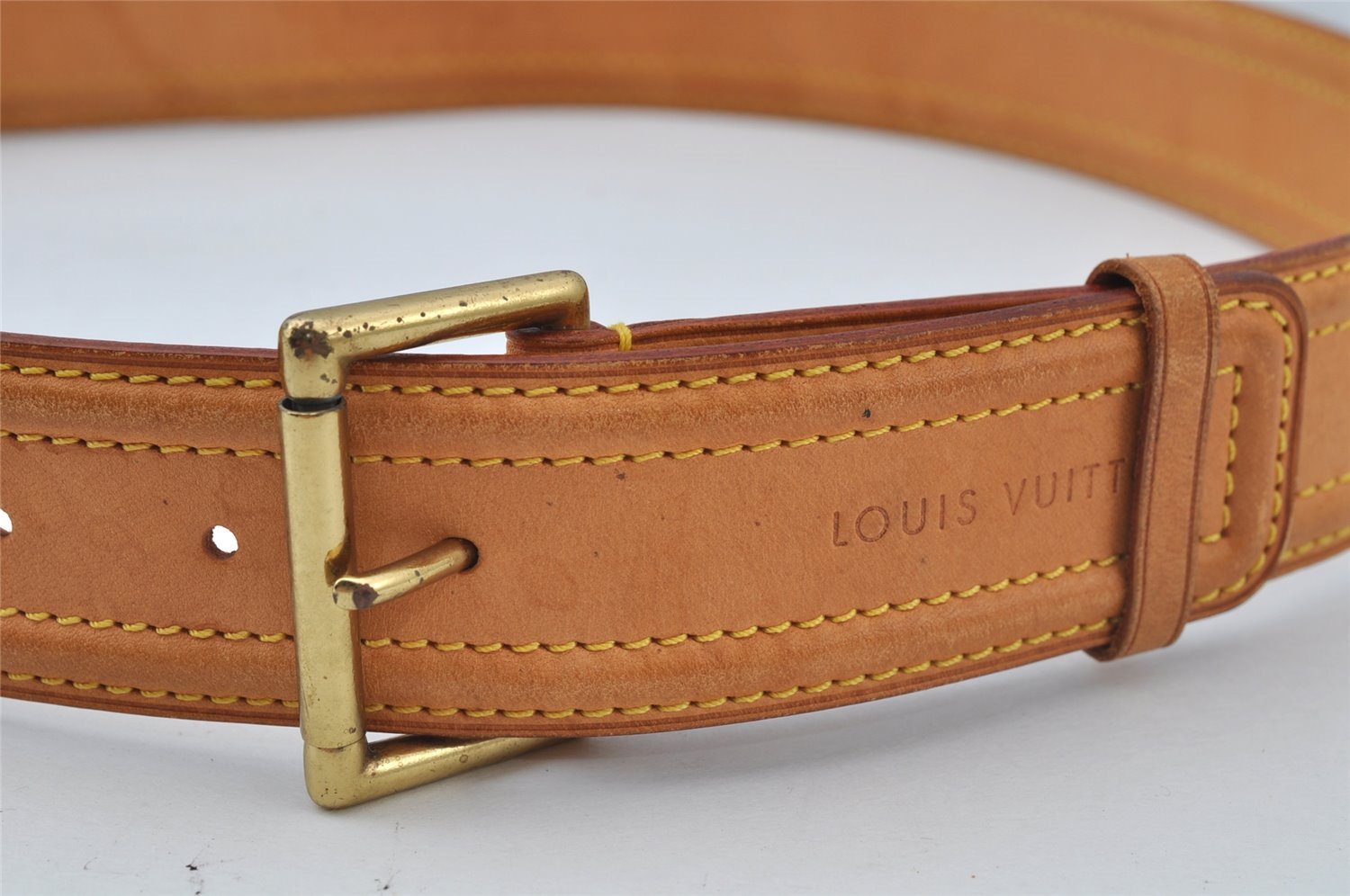 Authentic Louis Vuitton Vintage Leather Belt Size 90cm 35.4