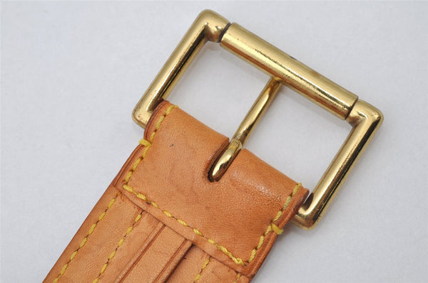 Authentic Louis Vuitton Vintage Leather Belt Size 90cm 35.4" Beige LV 2197J