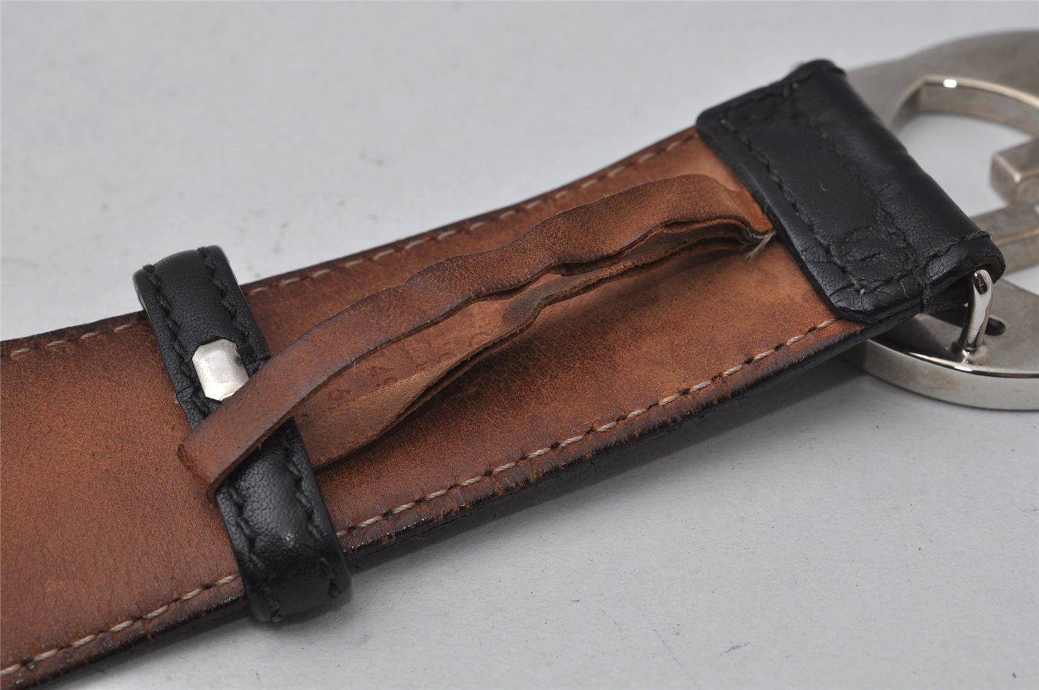 Auth GUCCI Guccissima Interlocking Belt GG Leather 95cm 37.4
