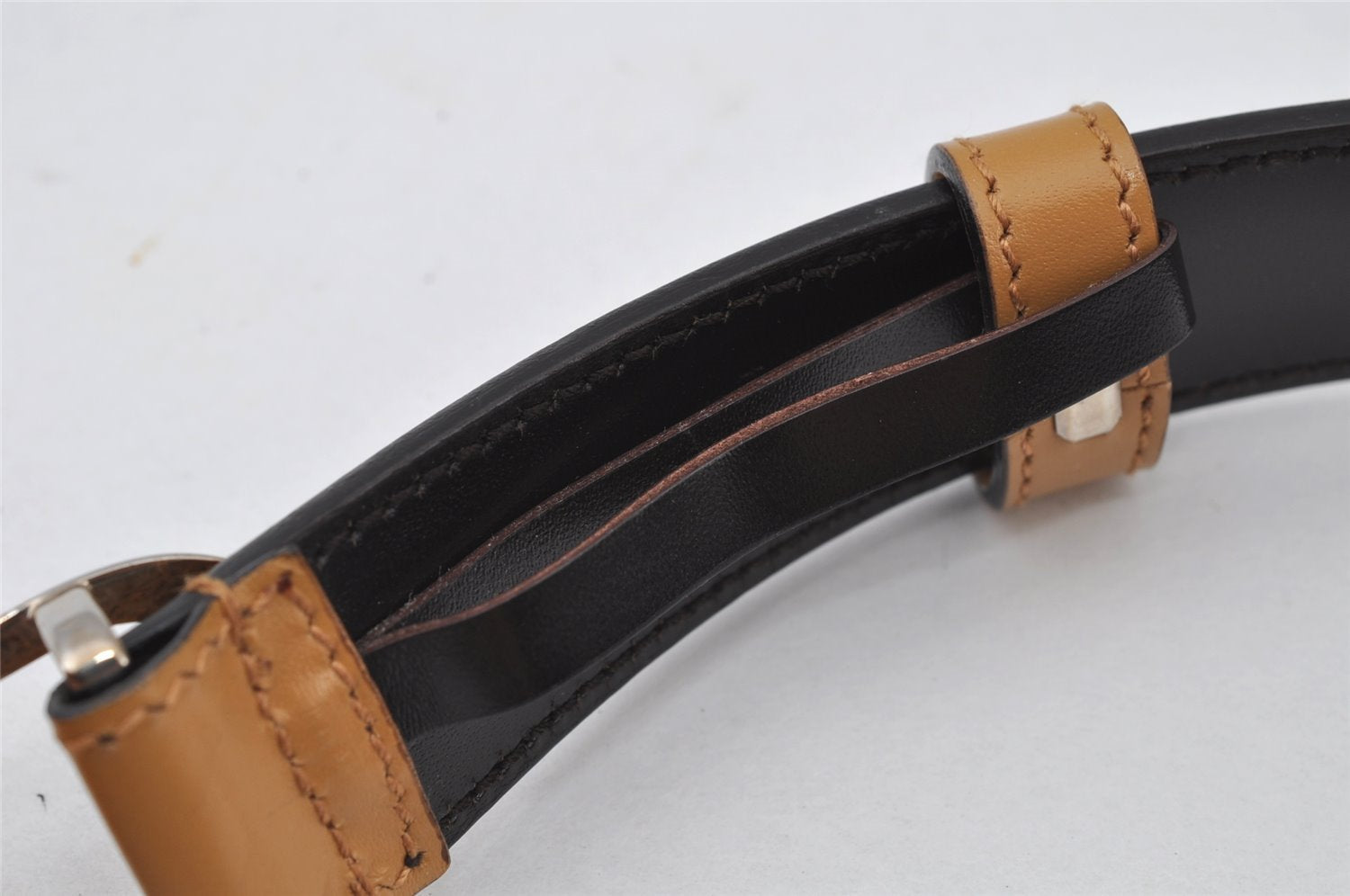 Authentic GUCCI Vintage Belt Leather Size 70cm 27.6inches Brown 2199J