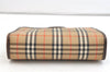 Authentic Burberrys Nova Check Clutch Hand Bag Purse Canvas Leather Beige 2199K