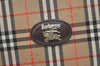 Authentic Burberrys Nova Check Clutch Hand Bag Purse Canvas Leather Beige 2199K