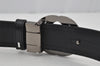 Authentic GUCCI Belt GG Canvas Leather 80-92cm 31.5-36.2" 121282 Black 2200J