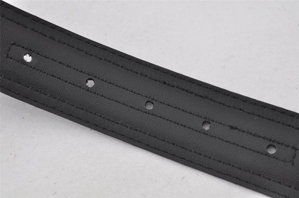 Authentic GUCCI Belt GG Canvas Leather 80-92cm 31.5-36.2" 121282 Black 2200J