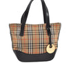 Authentic BURBERRY Vintage Nova Check Canvas Leather Tote Hand Bag Beige 2200K