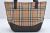 Authentic BURBERRY Vintage Nova Check Canvas Leather Tote Hand Bag Beige 2200K