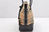 Authentic BURBERRY Vintage Nova Check Canvas Leather Tote Hand Bag Beige 2200K