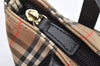 Authentic BURBERRY Vintage Nova Check Canvas Leather Tote Hand Bag Beige 2200K