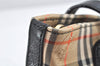 Authentic BURBERRY Vintage Nova Check Canvas Leather Tote Hand Bag Beige 2200K