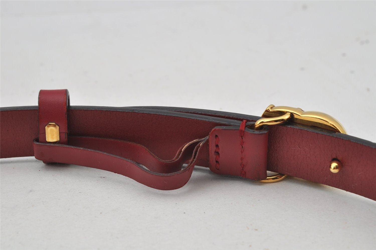 Authentic GUCCI Double G Vintage Belt Leather 80cm 31.5