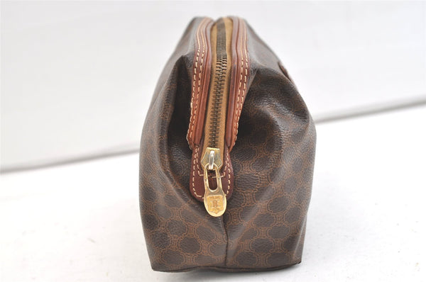 Authentic CELINE Macadam Blason Pattern Clutch Hand Bag PVC Leather Brown 2201K