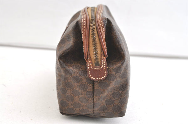 Authentic CELINE Macadam Blason Pattern Clutch Hand Bag PVC Leather Brown 2201K