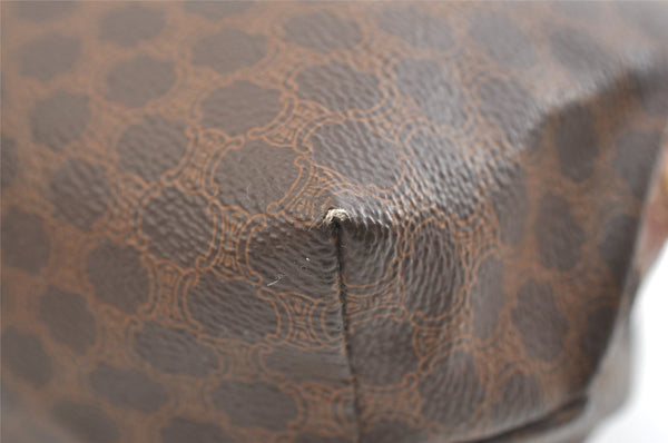 Authentic CELINE Macadam Blason Pattern Clutch Hand Bag PVC Leather Brown 2201K