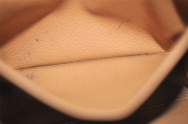 Authentic CELINE Macadam Blason Pattern Clutch Hand Bag PVC Leather Brown 2201K