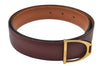 Authentic HERMES Etrier Leather Belt Size 70cm 27.6" Bordeaux Brown 2202J