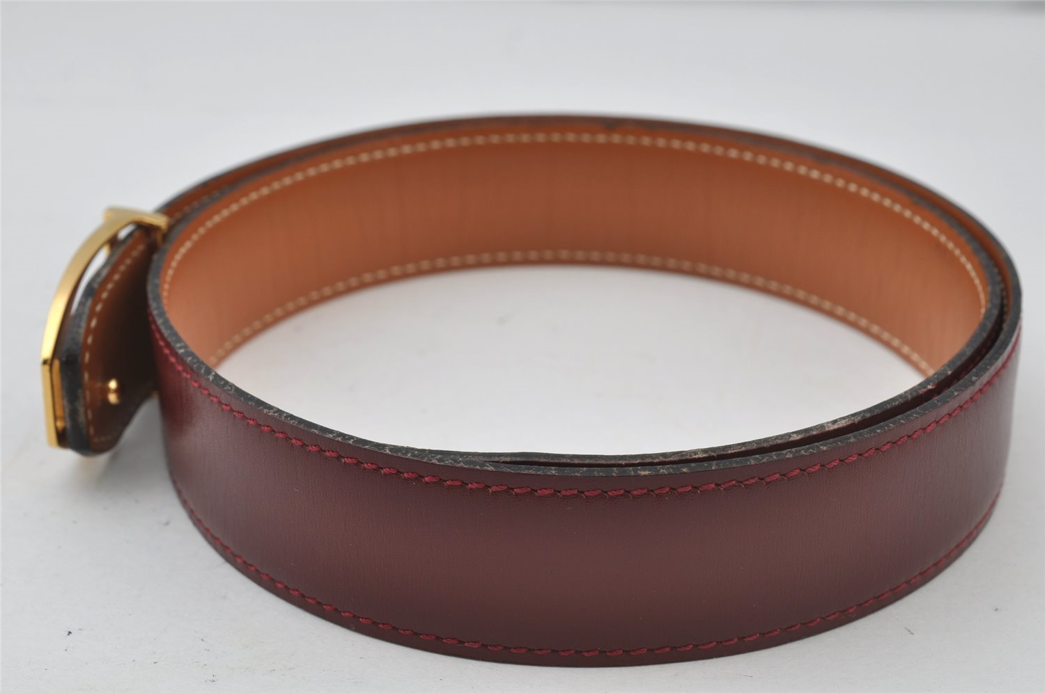 Authentic HERMES Etrier Leather Belt Size 70cm 27.6