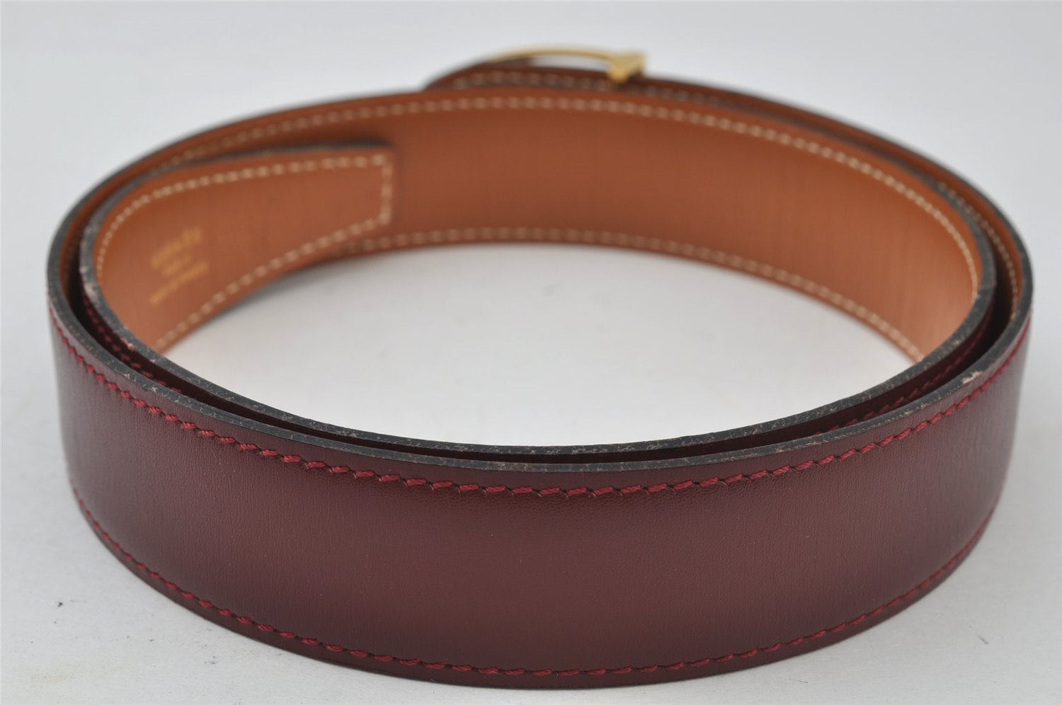 Authentic HERMES Etrier Leather Belt Size 70cm 27.6