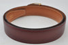 Authentic HERMES Etrier Leather Belt Size 70cm 27.6" Bordeaux Brown 2202J