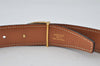 Authentic HERMES Etrier Leather Belt Size 70cm 27.6" Bordeaux Brown 2202J