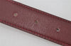 Authentic HERMES Etrier Leather Belt Size 70cm 27.6" Bordeaux Brown 2202J