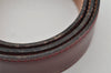 Authentic HERMES Etrier Leather Belt Size 70cm 27.6" Bordeaux Brown 2202J