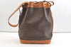 Authentic CELINE Macadam Blason Shoulder Drawstring Bag PVC Leather Brown 2202K