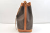 Authentic CELINE Macadam Blason Shoulder Drawstring Bag PVC Leather Brown 2202K
