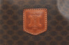 Authentic CELINE Macadam Blason Shoulder Drawstring Bag PVC Leather Brown 2202K