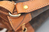 Authentic CELINE Macadam Blason Shoulder Drawstring Bag PVC Leather Brown 2202K