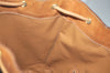 Authentic CELINE Macadam Blason Shoulder Drawstring Bag PVC Leather Brown 2202K
