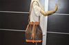 Authentic CELINE Macadam Blason Shoulder Drawstring Bag PVC Leather Brown 2202K