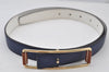 Authentic HERMES Leather Reversible Belt Size 75cm 29.5" Blue White 2203J