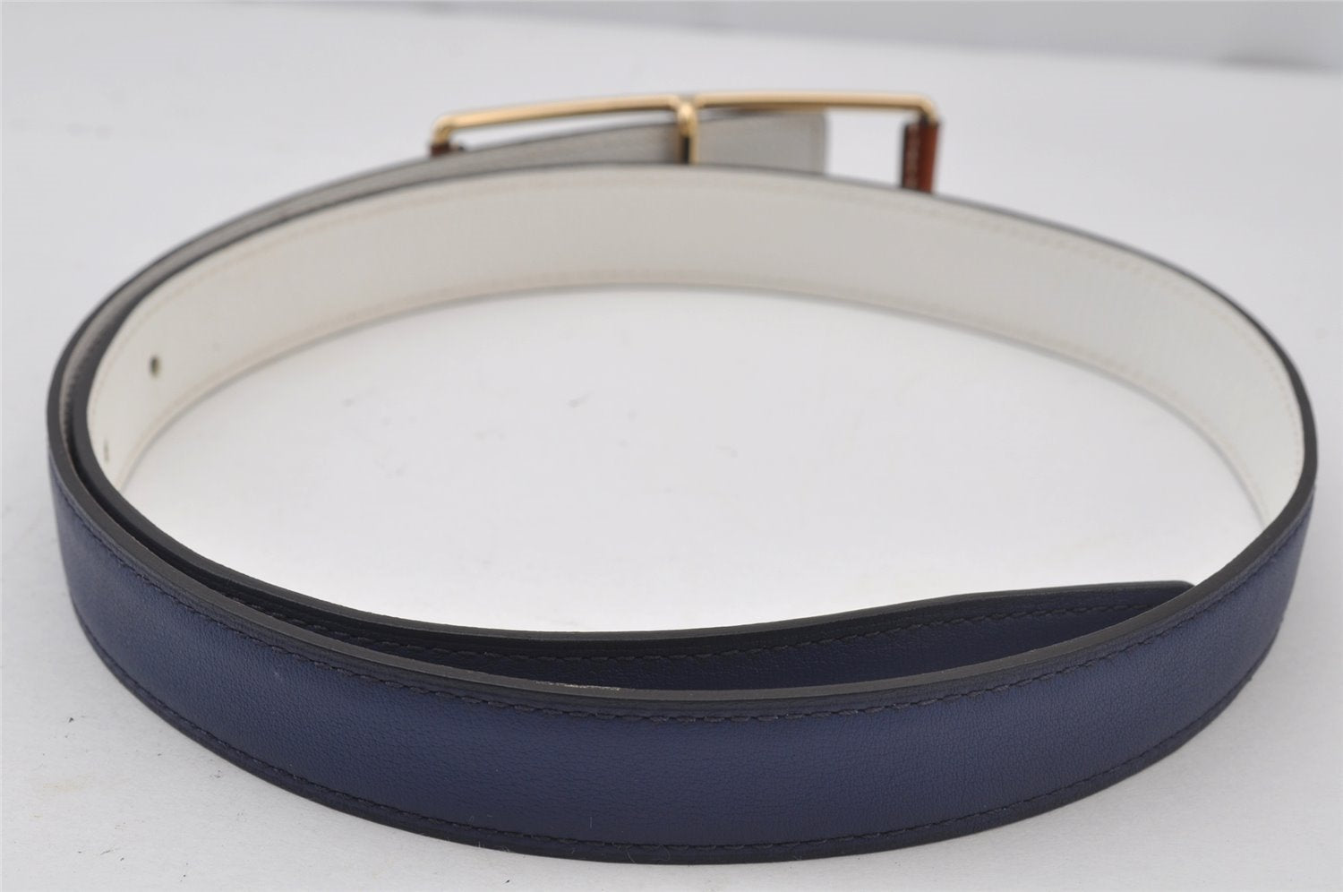 Authentic HERMES Leather Reversible Belt Size 75cm 29.5