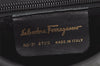 Authentic Salvatore Ferragamo Gancini Leather 2Way Shoulder Hand Bag Black 2204K