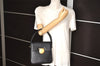 Authentic Salvatore Ferragamo Gancini Leather 2Way Shoulder Hand Bag Black 2204K