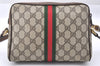 Authentic GUCCI Web Sherry Line Shoulder Bag GG PVC Leather Brown Junk 2208J