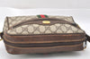 Authentic GUCCI Web Sherry Line Shoulder Bag GG PVC Leather Brown Junk 2208J
