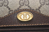 Authentic GUCCI Web Sherry Line Shoulder Bag GG PVC Leather Brown Junk 2208J