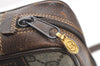 Authentic GUCCI Web Sherry Line Shoulder Bag GG PVC Leather Brown Junk 2208J