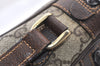 Authentic GUCCI Web Sherry Line Shoulder Bag GG PVC Leather Brown Junk 2208J