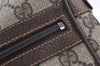Authentic GUCCI Web Sherry Line Shoulder Bag GG PVC Leather Brown Junk 2208J