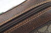 Authentic GUCCI Web Sherry Line Shoulder Bag GG PVC Leather Brown Junk 2208J