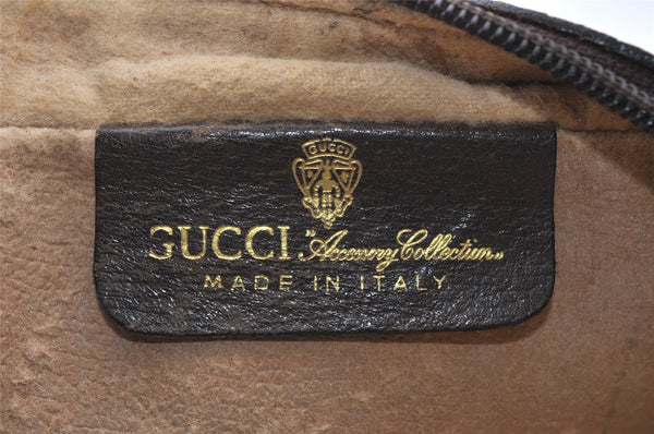 Authentic GUCCI Web Sherry Line Shoulder Bag GG PVC Leather Brown Junk 2208J