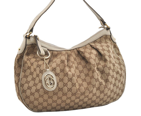 Authentic GUCCI Sukey Vintage Shoulder Bag GG Canvas Leather 232955 Brown 2211J