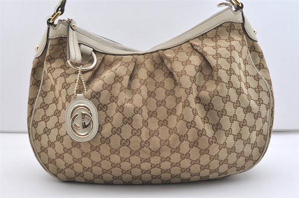 Authentic GUCCI Sukey Vintage Shoulder Bag GG Canvas Leather 232955 Brown 2211J