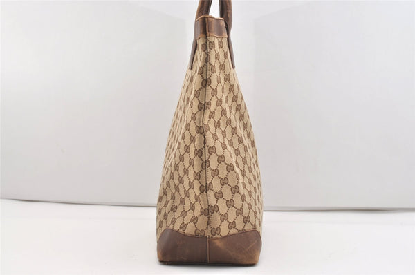 Authentic GUCCI Vintage Shoulder Tote Bag GG Canvas Leather 0021121 Brown 2212J