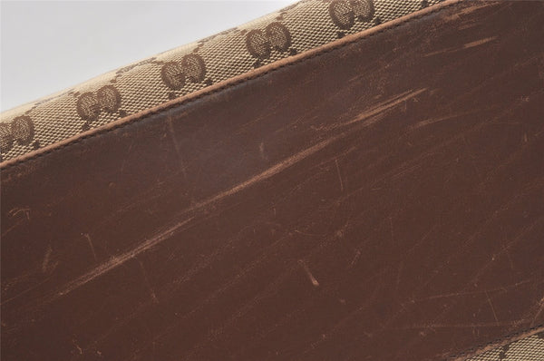 Authentic GUCCI Vintage Shoulder Tote Bag GG Canvas Leather 0021121 Brown 2212J