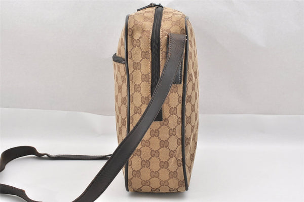 Authentic GUCCI Shoulder Cross Body Bag GG Canvas Leather 0181604 Brown 2213J