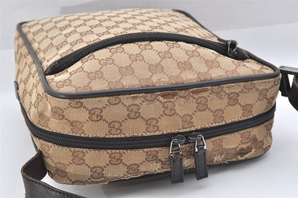 Authentic GUCCI Shoulder Cross Body Bag GG Canvas Leather 0181604 Brown 2213J